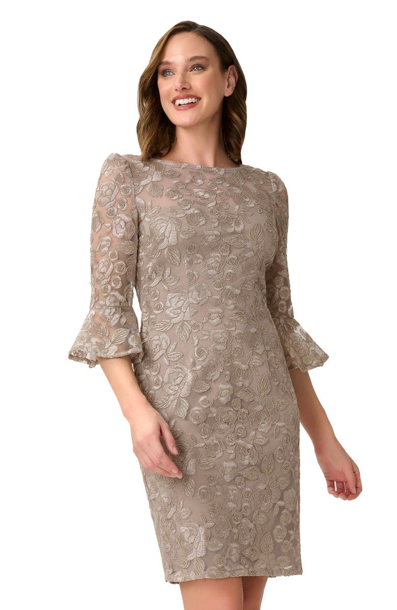 Adrianna Papell Rosie Embroidered Cocktail Dress, Alternate, color, 