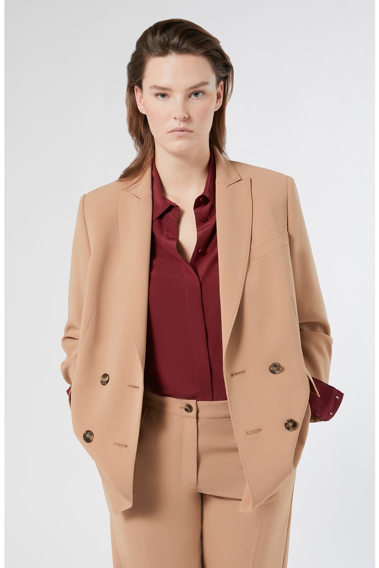Fox Double Breasted Jacket, Alternate, color, CAMEL