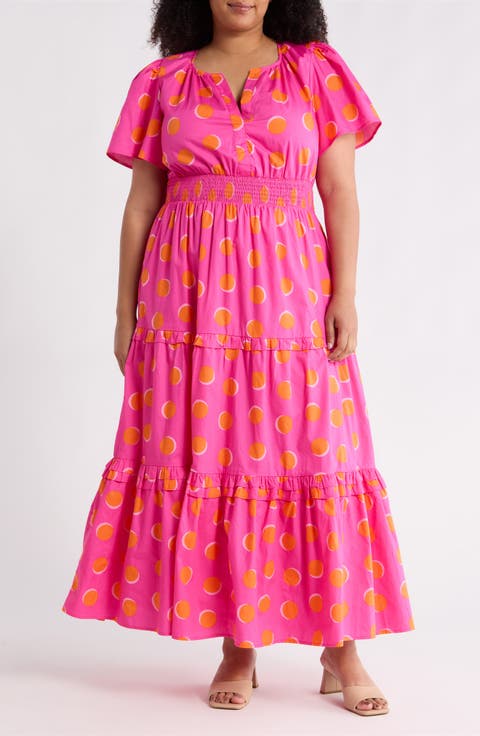 Jolene Print Tiered Maxi Dress (Plus)