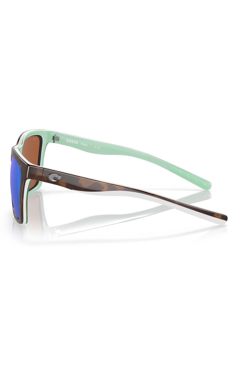 Costa Del Mar Panga 56mm Polarized Square Sunglasses, Alternate, color, Green Mirror