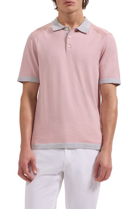 Cotton Blend Polo Sweater