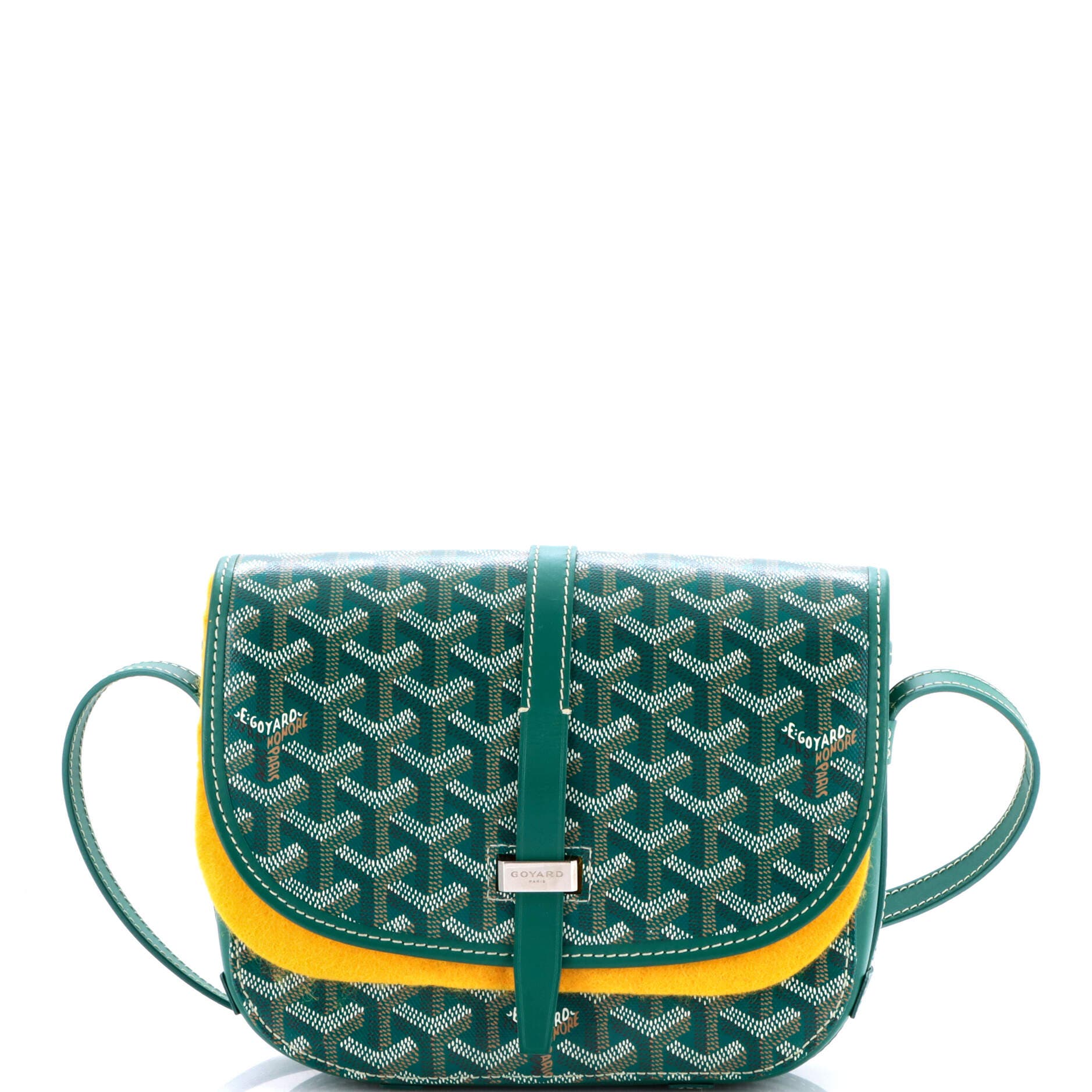 Pre-Owned Goyard Belvedere II Messenger Bag Coated Canvas PM, Main, color, Green