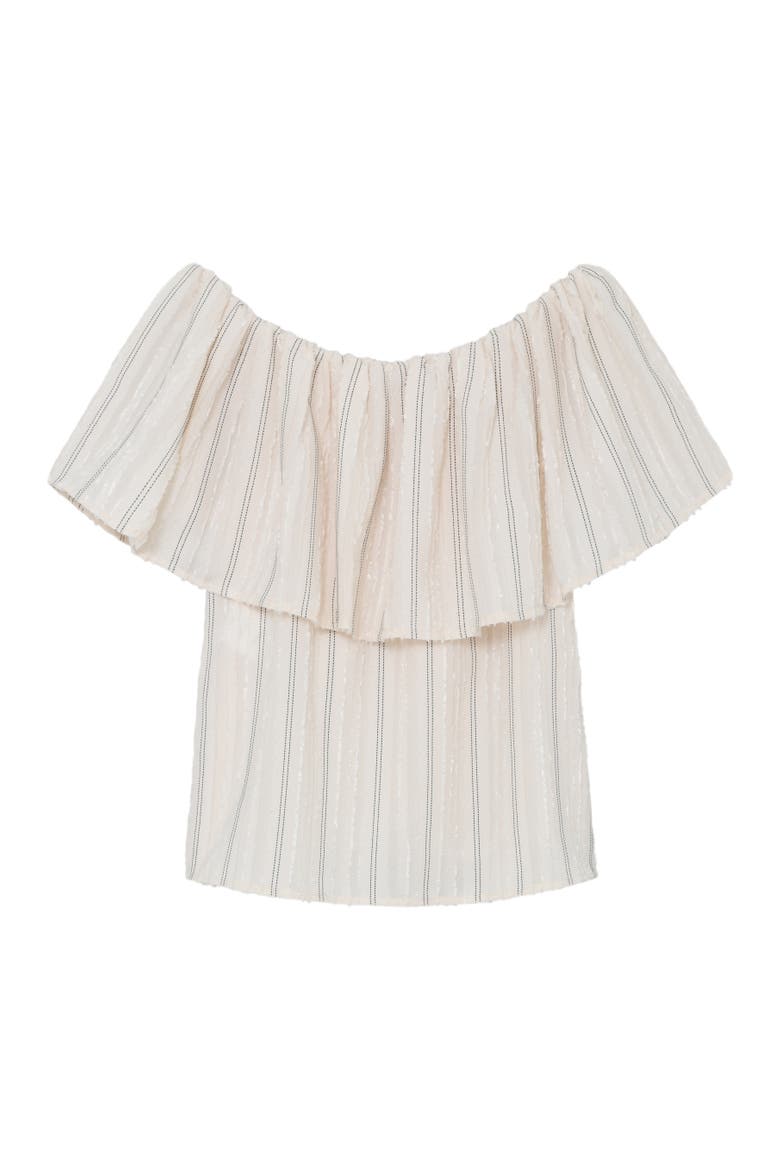 Hera Raw Stripe Bardot Top, Alternate, color, Jet Stream