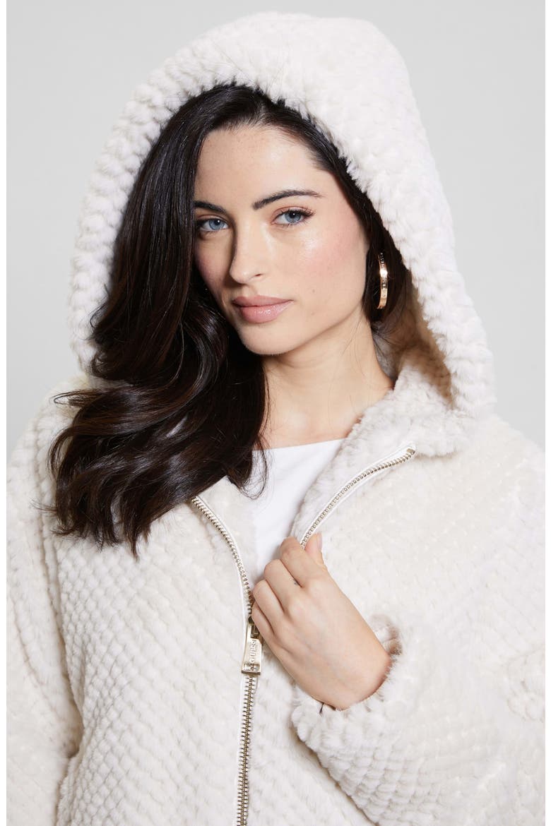 Theoline Faux Fur Hooded Jacket, Alternate, color, MUTED STONE