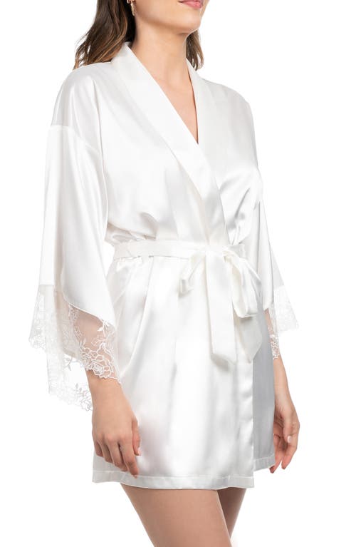 In Bloom By Jonquil Tasha Embroidered Lace Trim Satin Wrap In White