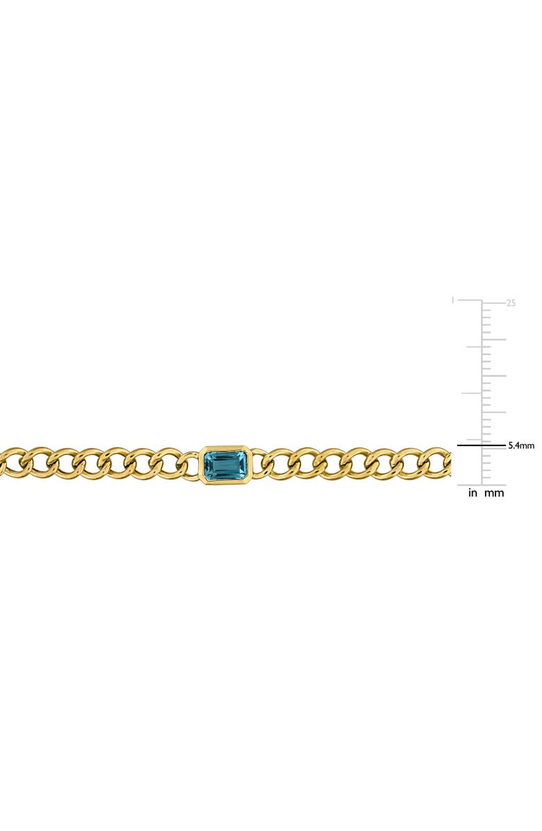 Julianna B. Birthstone Curb Link Station Necklace 14k, Alternate, color, Blue Topaz