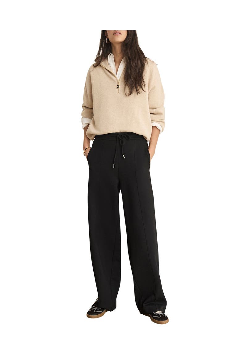 Side Stripe Barrel Trousers, Main, color, Black
