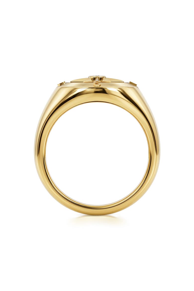 Men's Polaris 14k Gold Diamond Compass Signet Ring, Alternate, color, 14K YELLOW GOLD