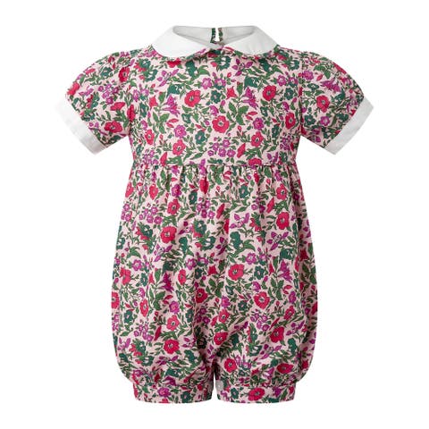 Floral Button-Front Babysuit