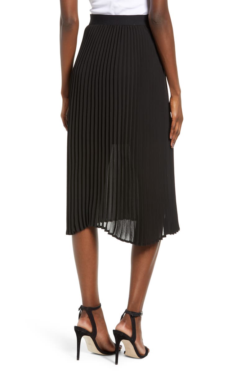 Love, Fire Pleated Georgette Midi Skirt, Alternate, color, 