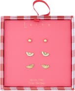 Leith 3-Pack Citrus Assorted Stud Earrings Set