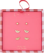 Leith 3-Pack Citrus Assorted Stud Earrings Set