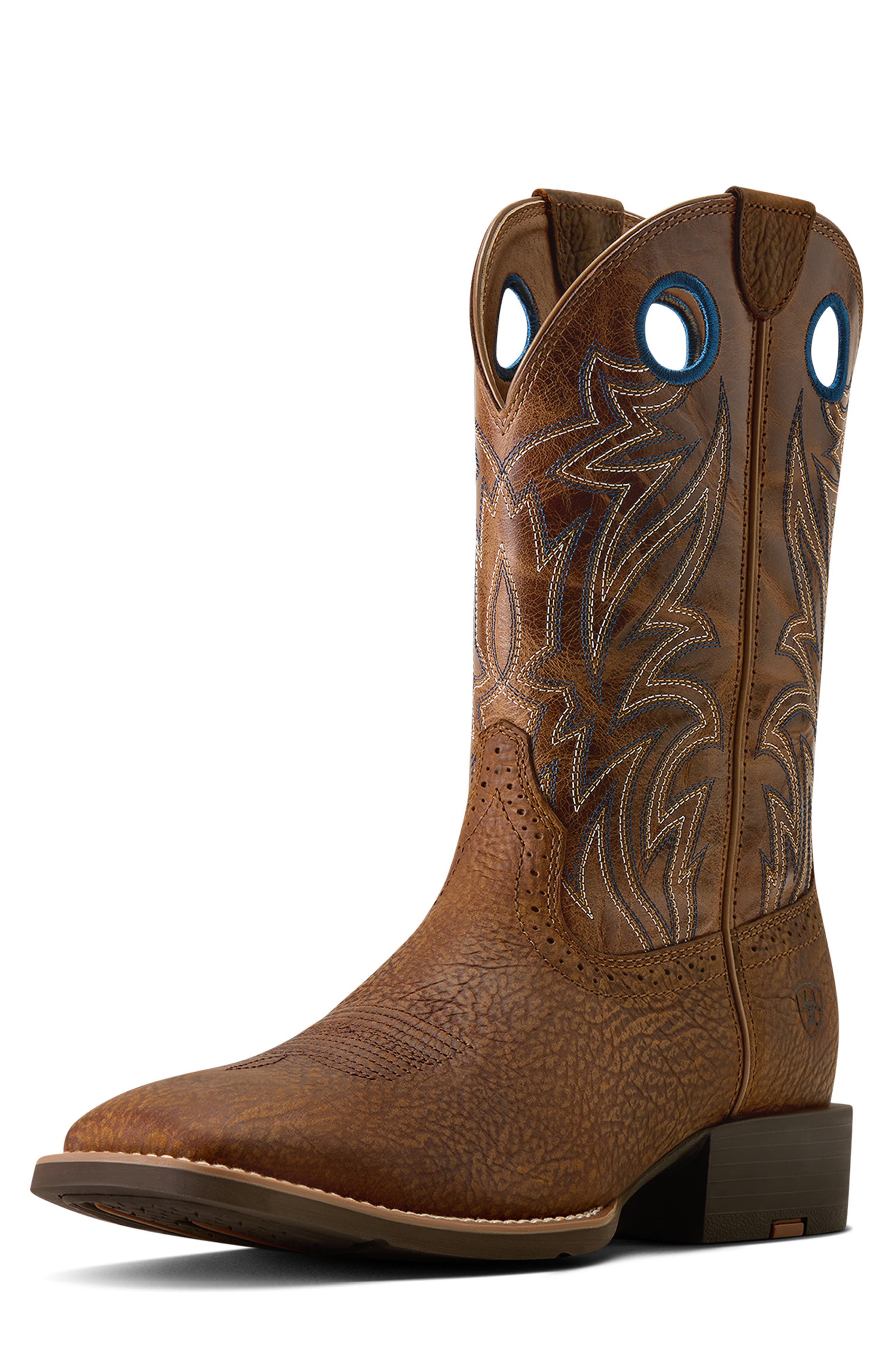 Sport Sidebet Wide Square Toe Western Boot, Alternate, color, TOASTED GRAIN