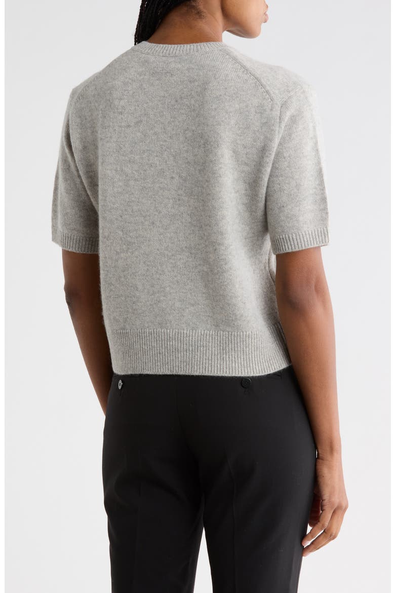 Cashmere Short Sleeve Crop Sweater, Alternate, color, HUSKY