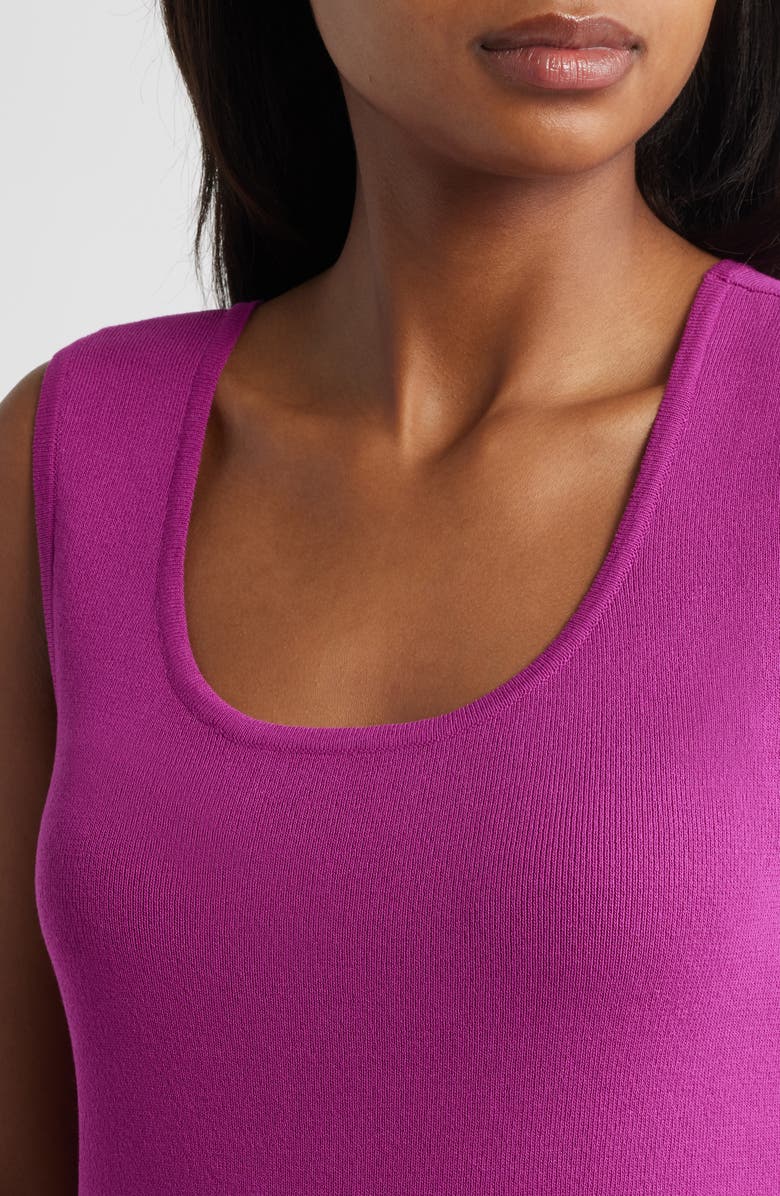 Tahari ASL Scoop Neck Sweater Tank, Alternate, color, Wild Berry