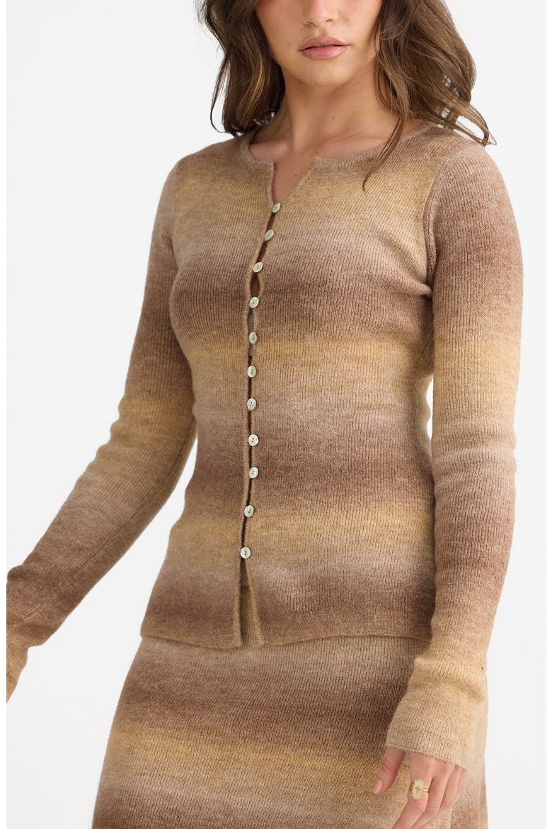 Essence Cardigan, Alternate, color, CARAMEL OMBRE