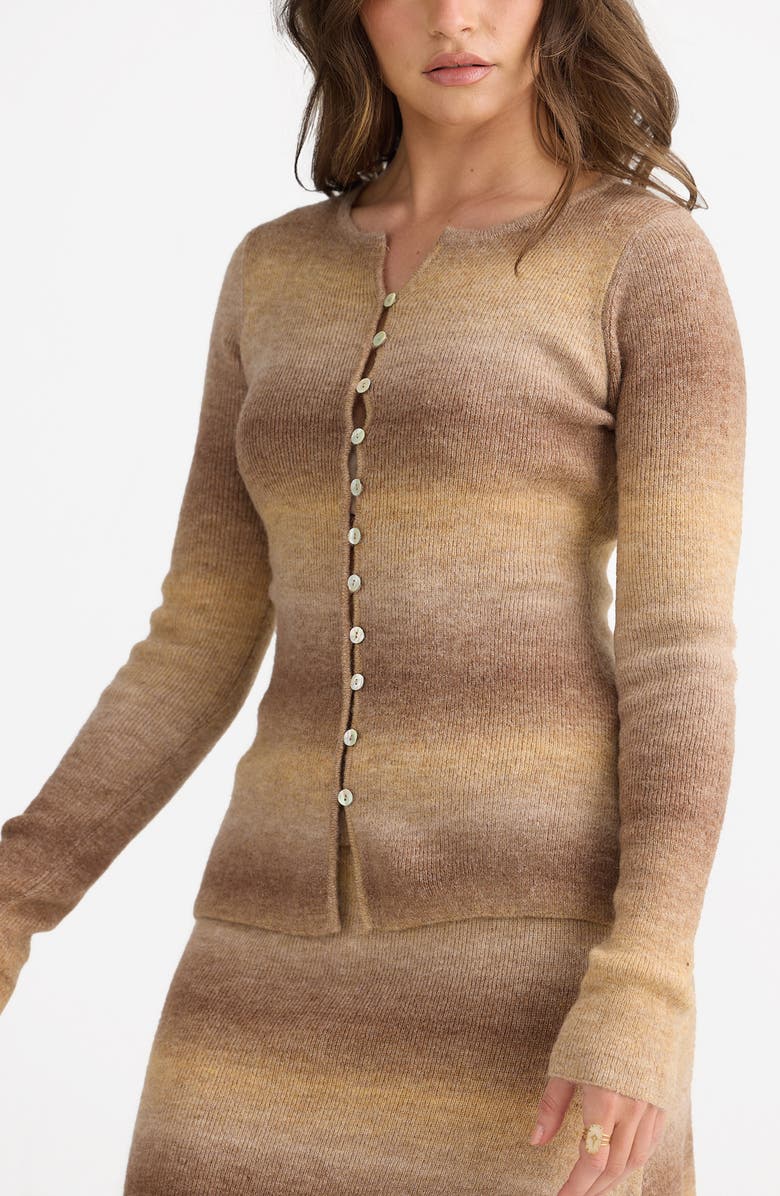 Talisman the Label Essence Cardigan, Alternate, color, Caramel Ombre
