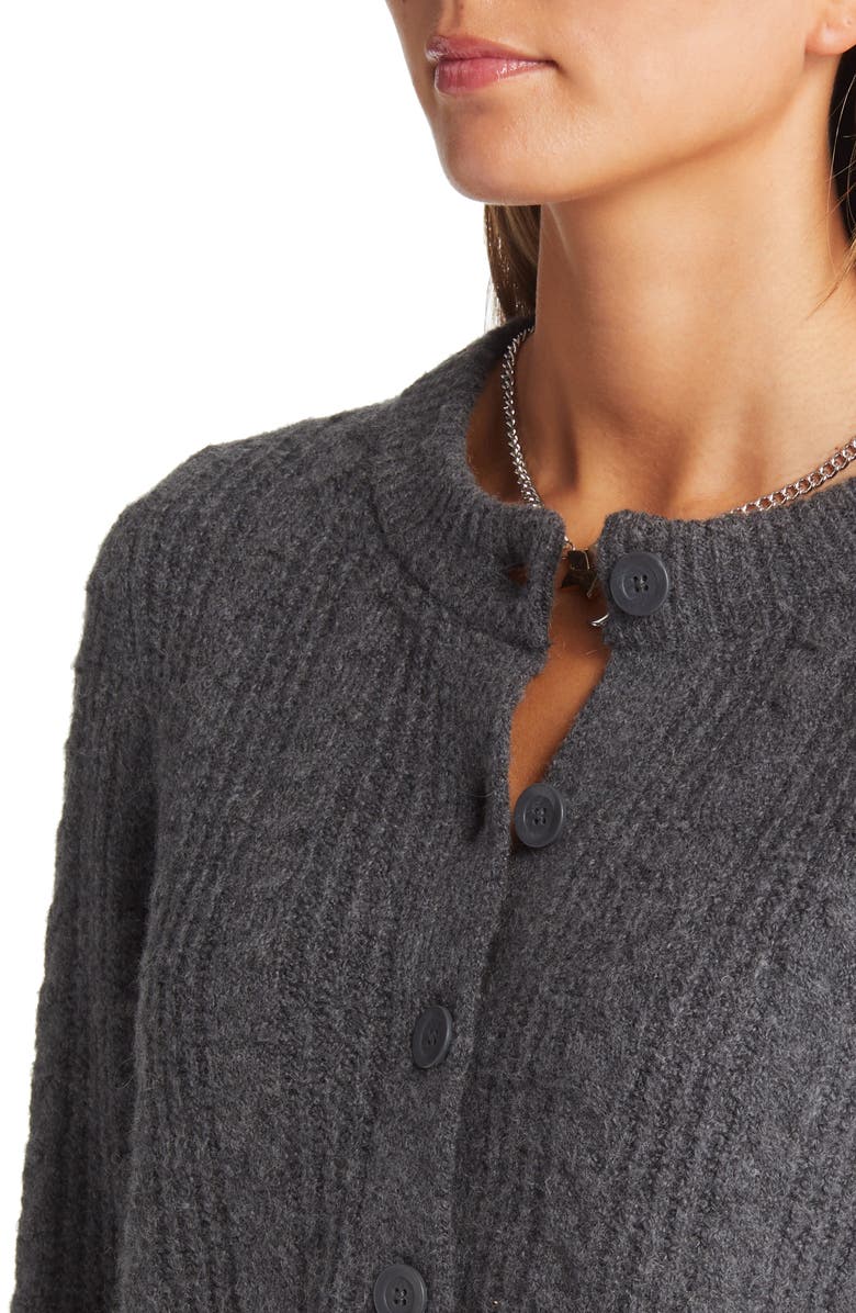 Open Edit Cable Knit Crop Cardigan, Alternate, color,