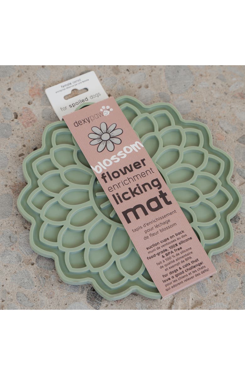 Dexypaws Enrichment Lick Mat, Grooved Silicone, Alternate, color, Green