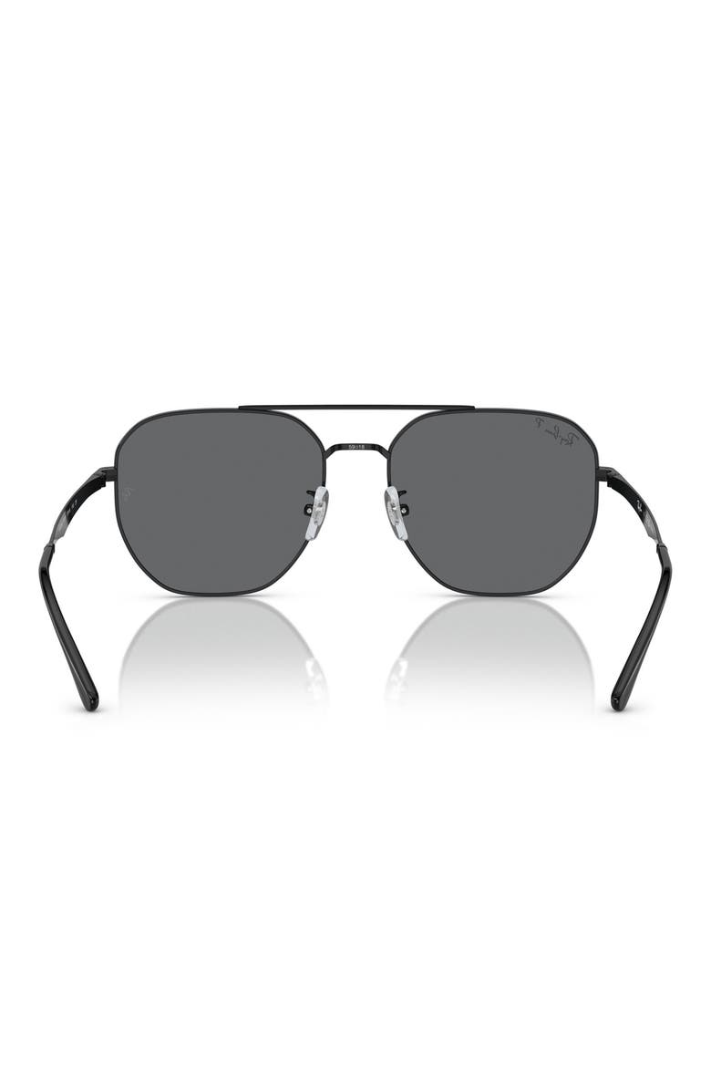 59mm Polarized Irregular Sunglasses, Alternate, color, BLACK / DARK GREY POLAR