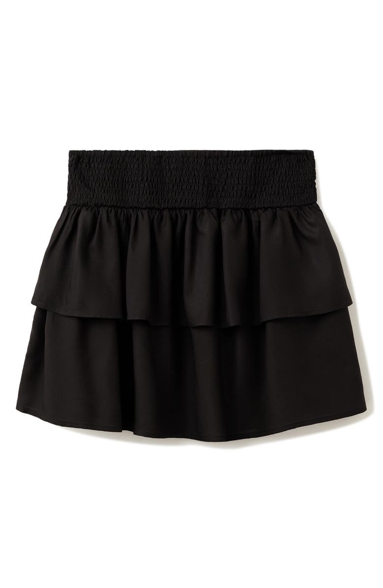 MANGO TEEN <p>Studded Tiered Miniskirt</p>, Alternate, color, Black