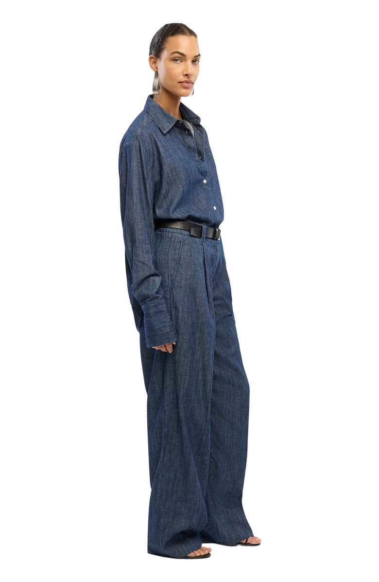 Another Tomorrow Chambray Shirt, Alternate, color, Dark Blue