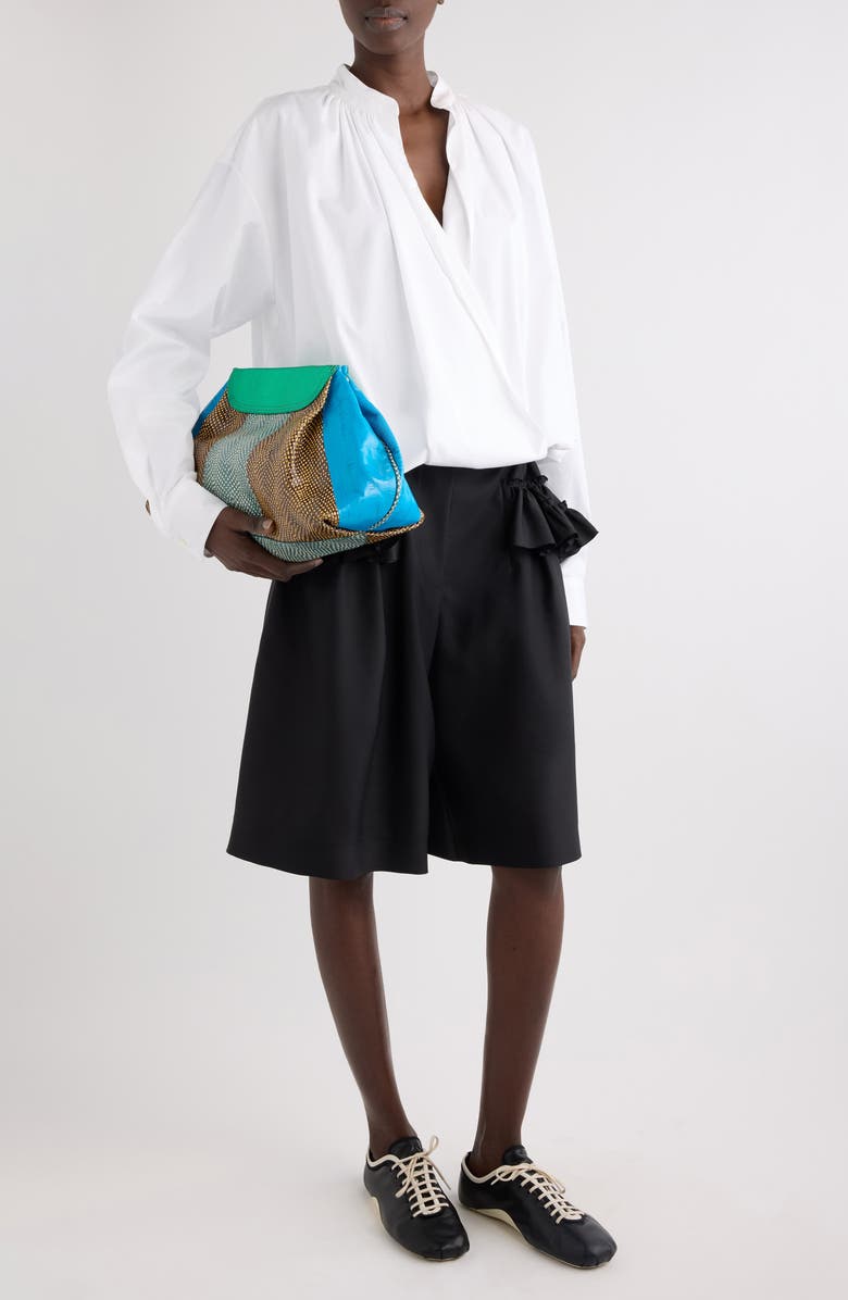 Dries Van Noten Cenver Firework Embroidered Cotton Poplin Button-Up Shirt, Alternate, color, White