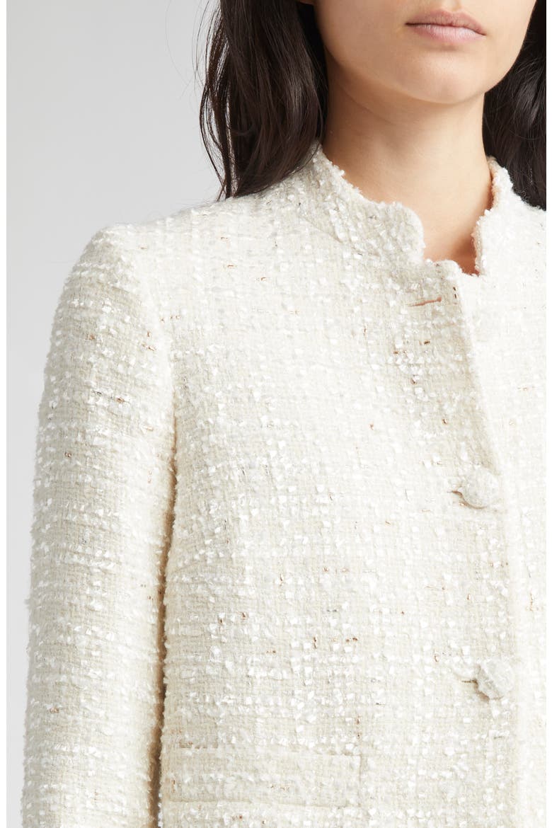 Wool Blend Bouclé Tweed Crop Jacket, Alternate, color, 01 WHITE