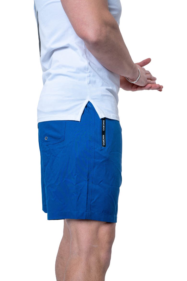 Lion Solid Blue Swim Trunks, Alternate, color, BLUE