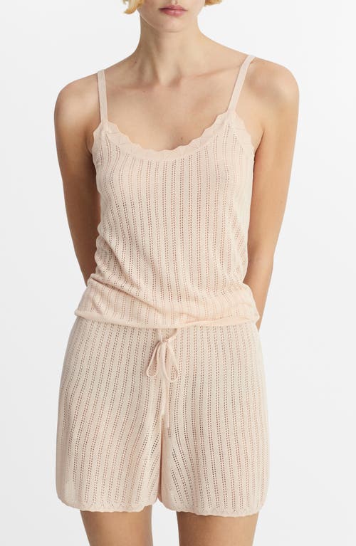 Mango Pointelle Lounge Camisole In Pink