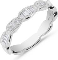 Ancona Fine Jewelry Serpent Scale Baguette Diamond Stack Ring in 14K White Gold