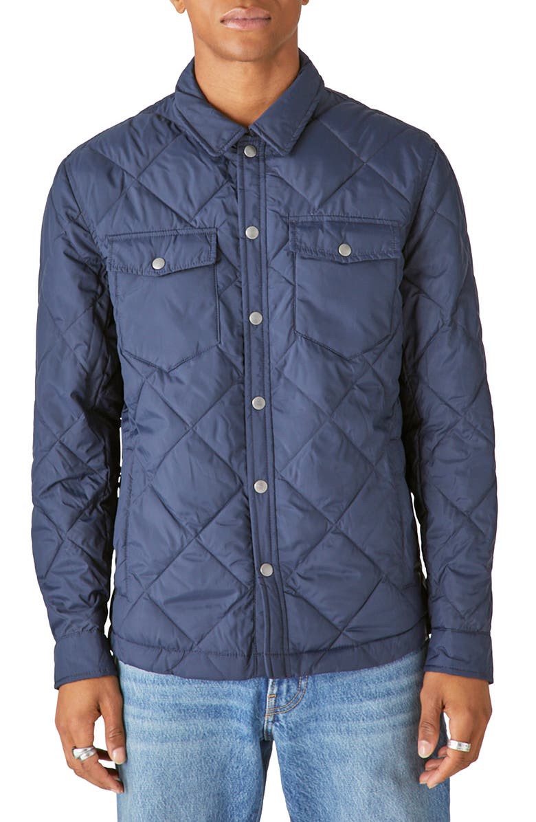 Lucky Brand Quilted Puffer Shirt Jacket, Main, color,
