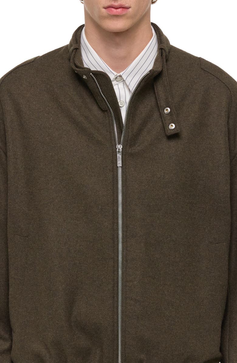 Helmut Lang Wool Blend Bomber Jacket, Alternate, color, Green Melange