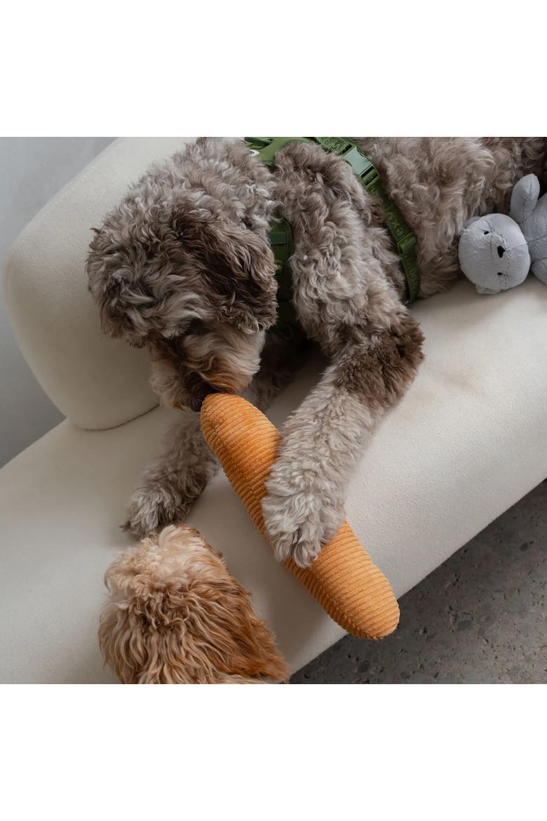 Baguette Squeak & Crinkle Plushie Dog Toy, Alternate, color, Brown