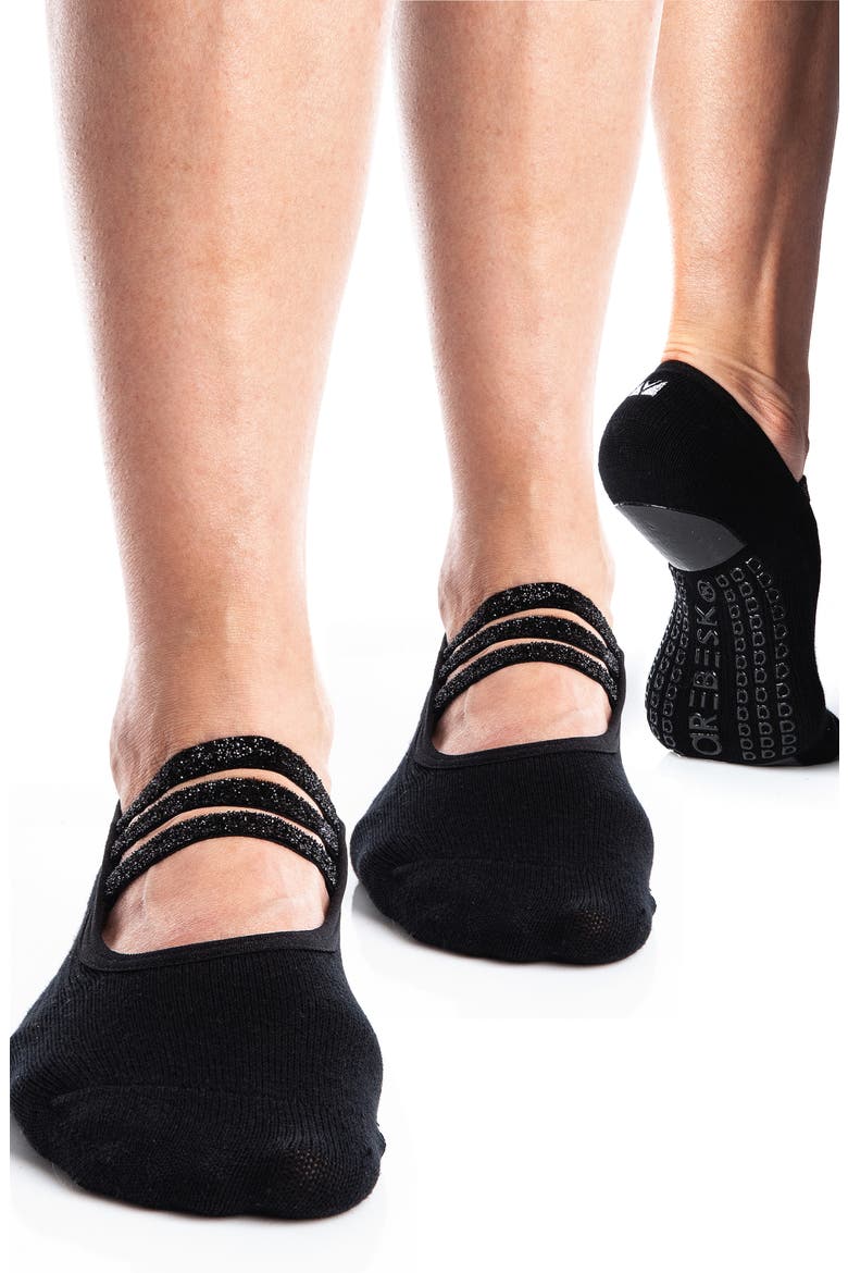 Sparkle 2-Pack No-Slip Closed Toe Socks, Alternate, color, BLACK- BLACK