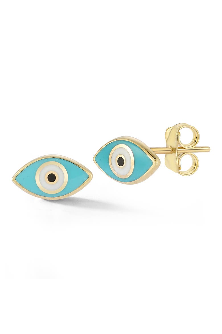 Evil Eye Stud Earrings, Main, color, 14K GOLD