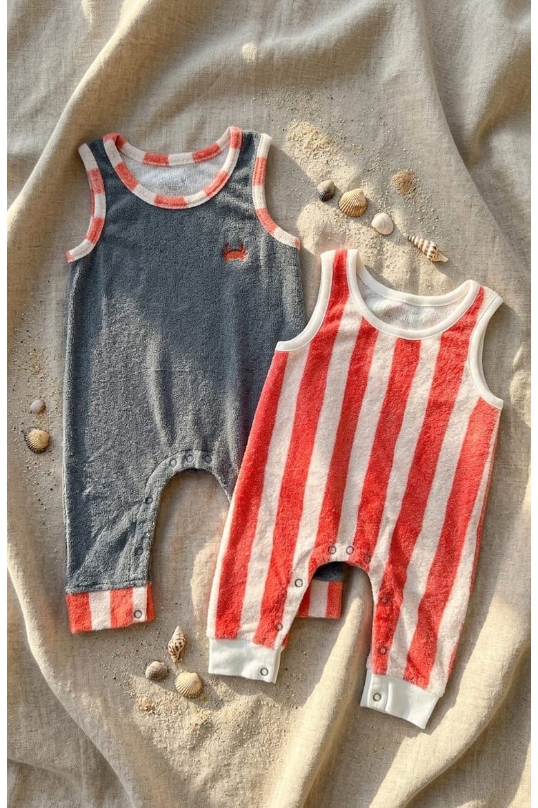 Drew Tank Romper, Alternate, color, Red Stripe