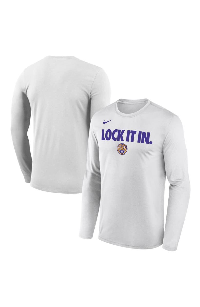 Nike Men's Nike  White LSU Tigers 2026 On-Court Bench Long Sleeve T-Shirt, Main, color, White