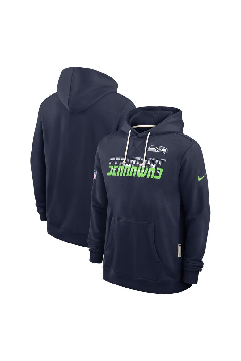 Men's Nike College Navy Seattle Seahawks Sideline Standard Issue Top Prospect Dri-FIT Hoodie, Main, color, College Navy