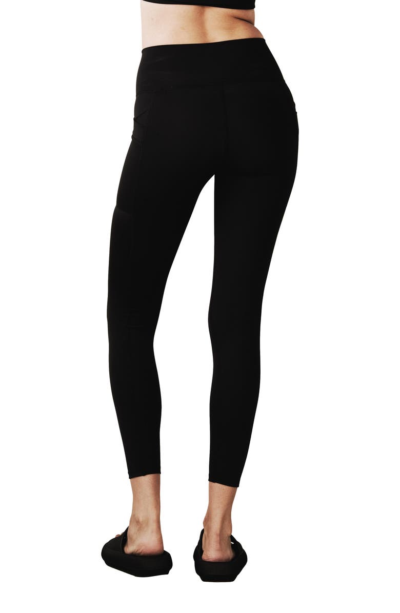 Losano Criss-Cross Pocket Legging Black / Dune, Alternate, color, Black