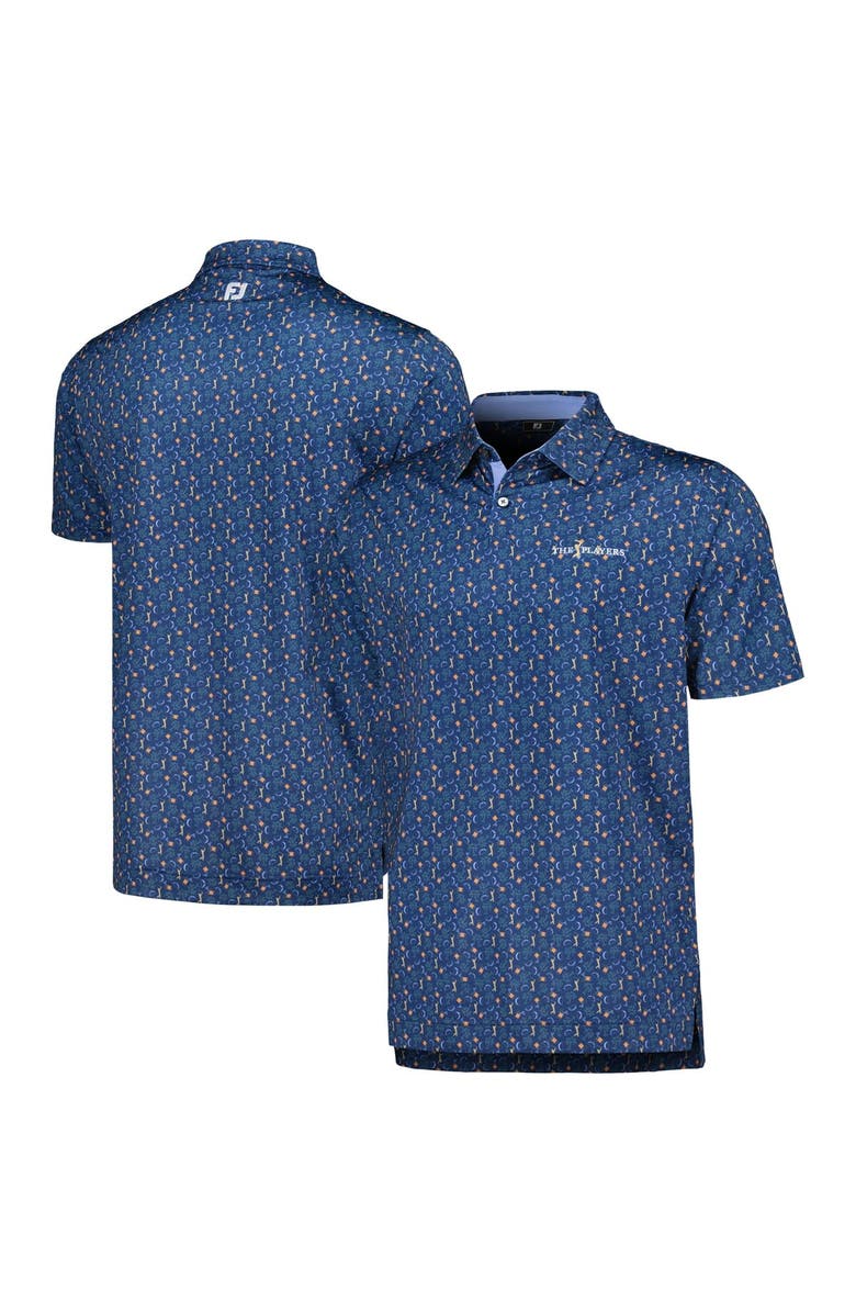 FOOTJOY Men's FootJoy Navy THE PLAYERS Custom Print Performance Polo, Main, color, Navy