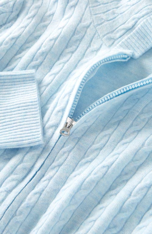 Nordstrom Cable Knit Zip Front Hoodie In Blue