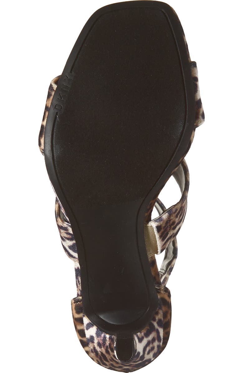 DKNY Bayzil Leopard Print Velvet Sandal, Alternate, color, Natural