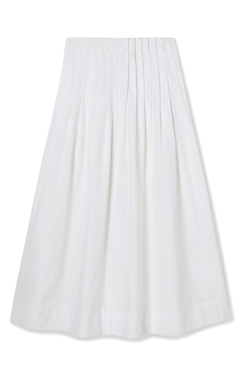 Róhe Pleated Cotton Poplin A-Line Skirt, Alternate, color, Optic White