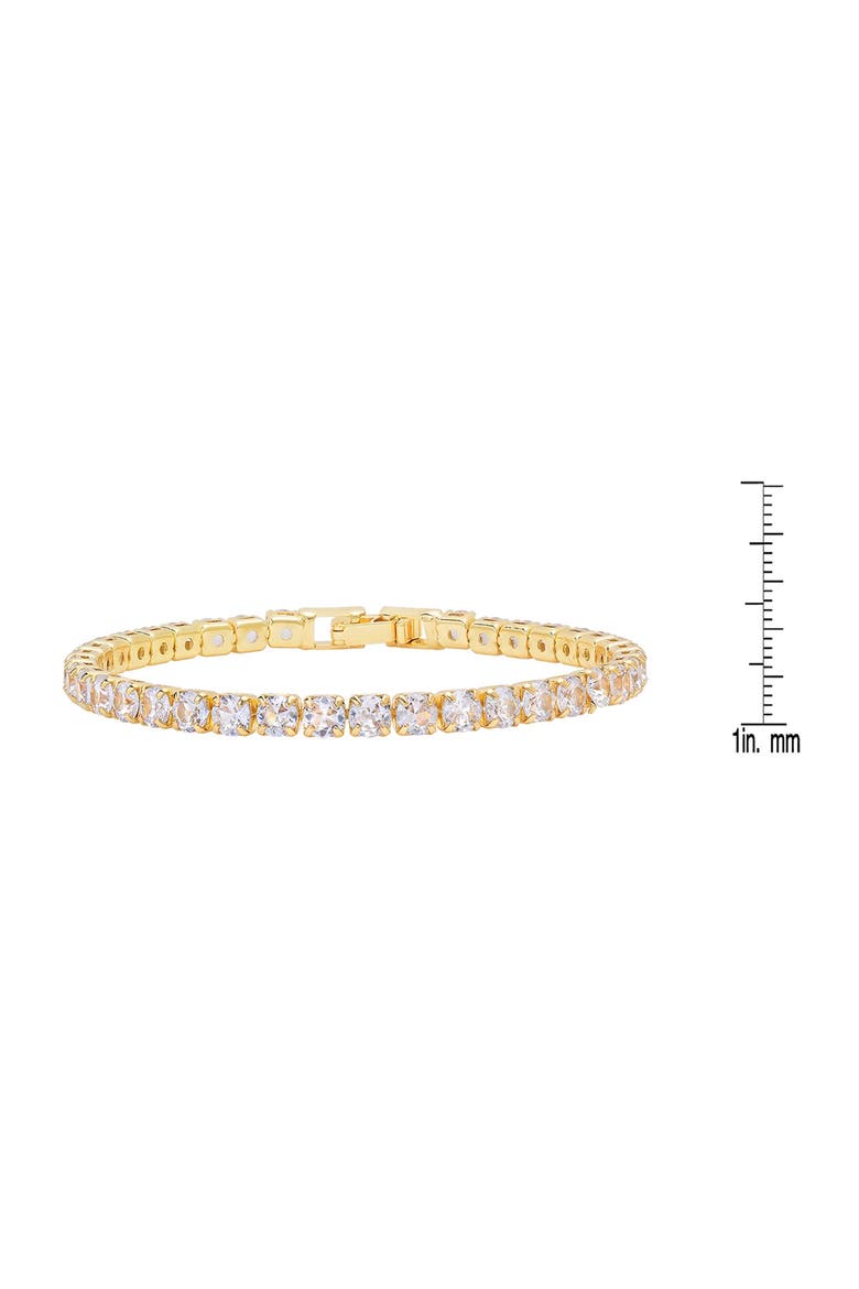 18k Gold Plated Tennis Bracelet, Alternate, color, GOLD