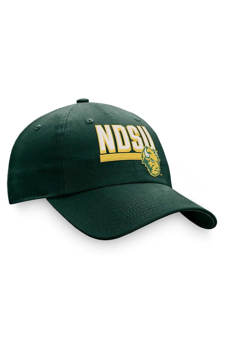 TOP OF THE WORLD Men's Top of the World Green NDSU Bison Slice Adjustable Hat, Alternate, color, Green