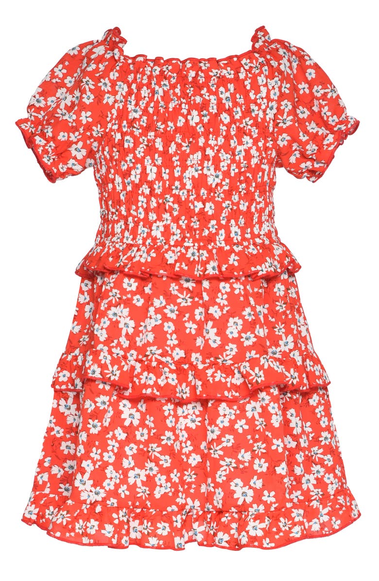 Truly Me Kids' Floral Tiered Dress, Alternate, color, 
