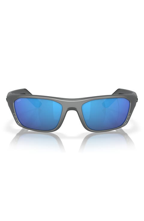 57mm Polarized Rectangular Sunglasses
