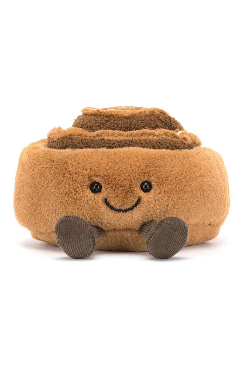 Amuseables Cidney Cinnamon Bun Plush Toy, Main, color, BROWN