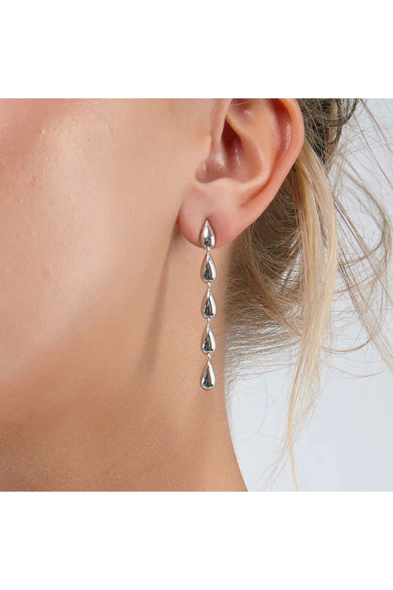 Tear Drop Earrings, Alternate, color, Sterling Silver